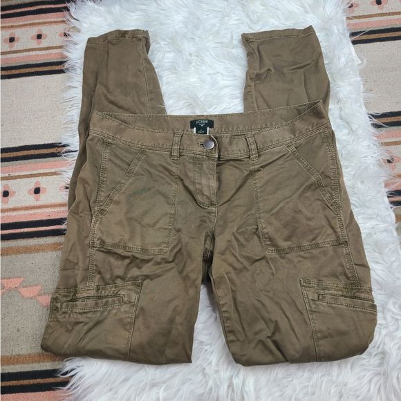 J. Crew Stretch Military Olive Green Cargo Pants Women's Size 4
